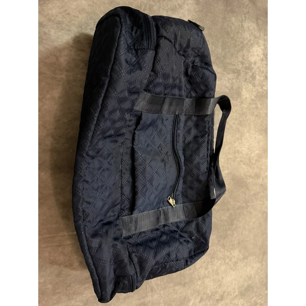 ZUOMANNI Navy Blue Quilted Nylon Duffle Bag 33